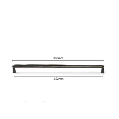 Juodos organinės formos rankenėlės 322mm matmenų brėžinys